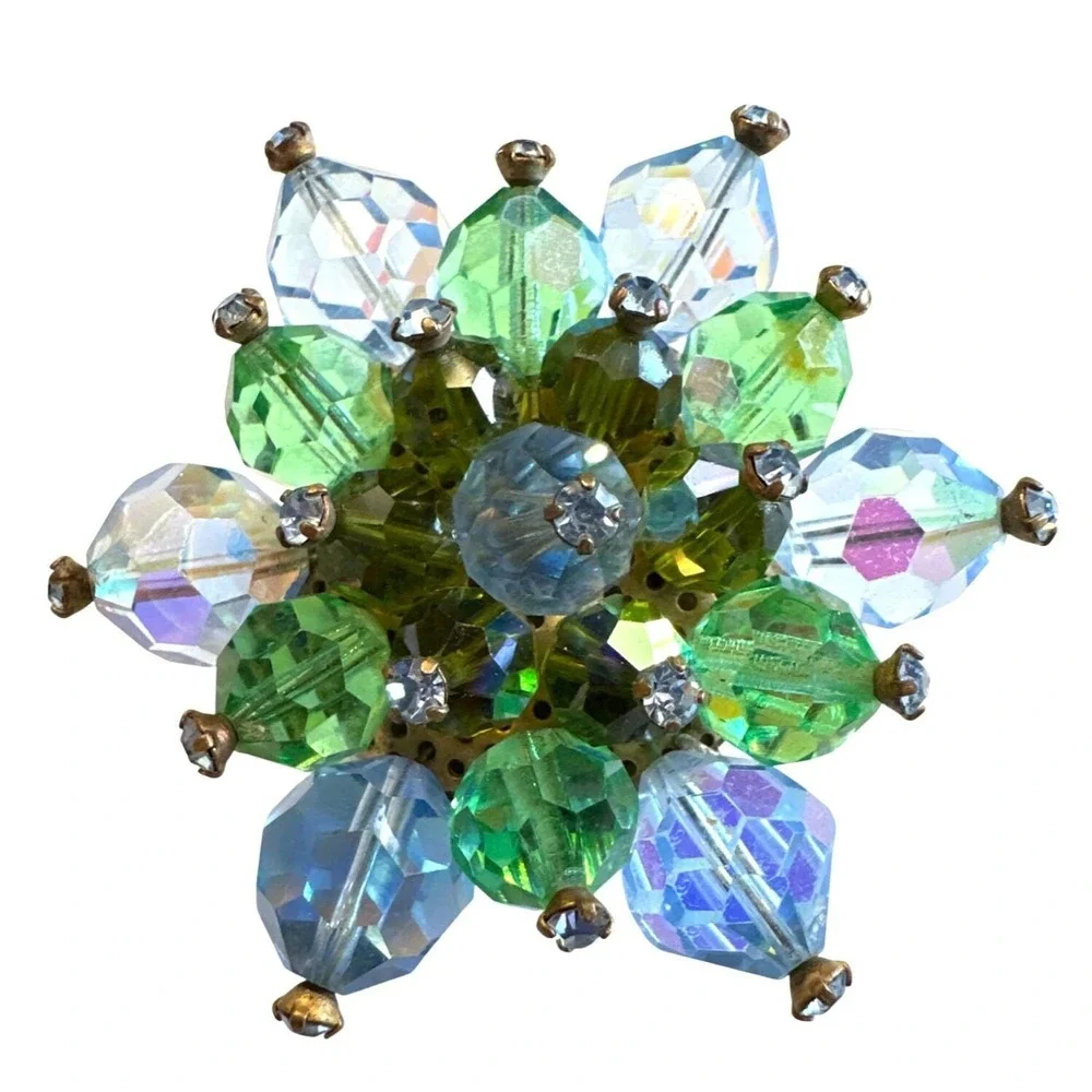 VTG 1950s AB Crystal Brooch 2